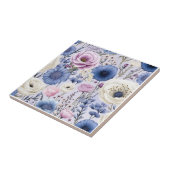  Blauw Lavendel Bloemen Floral Design Tegeltje (Zijkant)