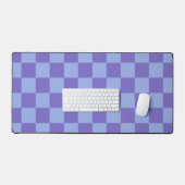 Blauw & Lavendel Checkerboard Patroon Bureaumat (Keyboard & Muis)