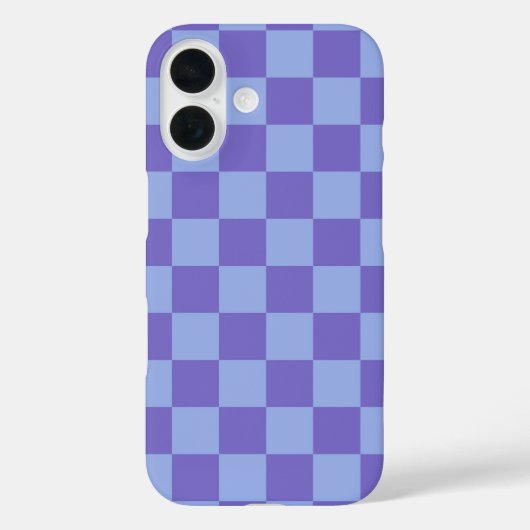Blauw & Lavendel Checkerboard Patroon Case-Mate iPhone Case (Achterkant)