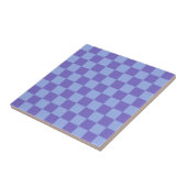 Blauw & Lavendel Checkerboard Patroon Tegeltje (Zijkant)