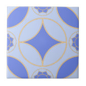 blauw lavendel klassieke Deco patroon Tegeltje (Voorkant)