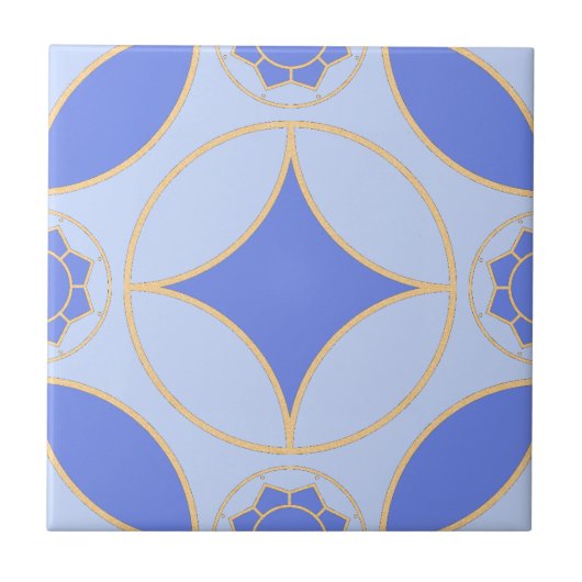 blauw lavendel klassieke Deco patroon Tegeltje (Voorkant)
