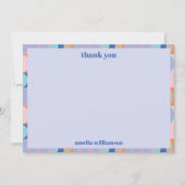 Blauw Lavendel Modern Gepersonaliseerde Bruidsdouc Bedankkaart (Voorkant)