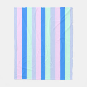 Blauw, Lavendel, Roze & Pastel Mint Groene strepen Fleece Deken
