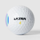 Blauw, Lavendel, Roze & Pastel Mint Groene strepen Golfballen (Logo)