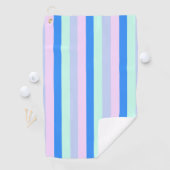 Blauw, Lavendel, Roze & Pastel Mint Groene strepen Golfhanddoek (Insitu)