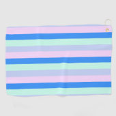 Blauw, Lavendel, Roze & Pastel Mint Groene strepen Golfhanddoek (Horizontaal)