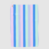 Blauw, Lavendel, Roze & Pastel Mint Groene strepen Golfhanddoek (Voorkant)