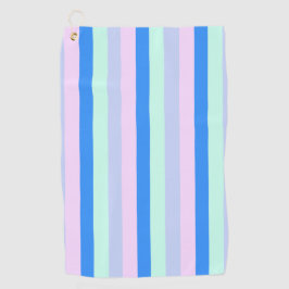 Blauw, Lavendel, Roze & Pastel Mint Groene strepen Golfhanddoek