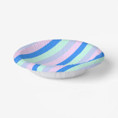 Blauw, Lavendel, Roze & Pastel Mint Groene strepen Papieren Kommen (Gebogen)