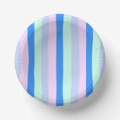 Blauw, Lavendel, Roze & Pastel Mint Groene strepen Papieren Kommen (Voorkant)