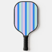 Blauw, Lavendel, Roze & Pastel Mint Groene strepen Pickleball Paddle (Achterkant)