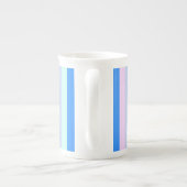 Blauw, Lavendel, Roze & Pastel Mint Groene strepen Porselein Kop (Achterkant)