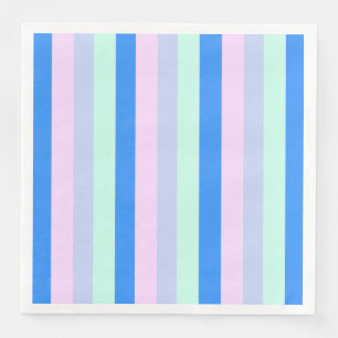Blauw, Lavendel, Roze & Pastel Mint Groene strepen Servet