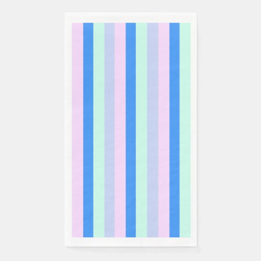 Blauw, Lavendel, Roze & Pastel Mint Groene strepen Servet (Voorkant)
