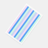 Blauw, Lavendel, Roze & Pastel Mint Groene strepen Servet (Hoek)