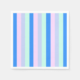 Blauw, Lavendel, Roze & Pastel Mint Groene strepen Servet
