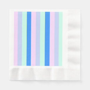Blauw, Lavendel, Roze & Pastel Mint Groene strepen Servet