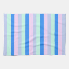 Blauw, Lavendel, Roze & Pastel Mint Groene strepen Theedoek