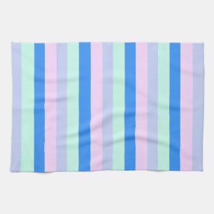 Blauw, Lavendel, Roze & Pastel Mint Groene strepen Theedoek