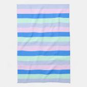Blauw, Lavendel, Roze & Pastel Mint Groene strepen Theedoek (Verticaal)