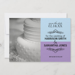 Blauw & Lavendel Save the Date Aankondigingen