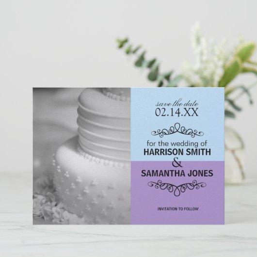 Blauw & lavender sparen de Mededelingen van de Dat Kaart (Staand voorkant)