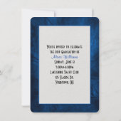 Blauw leder Afstuderen uitnodigen Kaart (Achterkant)