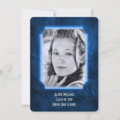 Blauw leder Afstuderen uitnodigen Kaart (Voorkant)