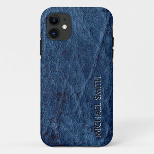 Blauw leder Case-Mate iPhone case