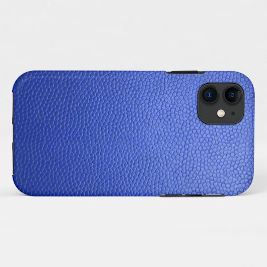 Blauw leder Case-Mate iPhone case (Achterkant (horizontaal))