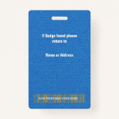 Blauw leder en werknemers foto's & Logo Badge (Achterkant)