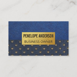 Blauw leder   Gepolsterd materiaal Visitekaartje