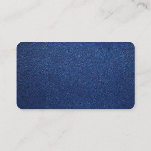 Blauw leder | Goudmetaalring Visitekaartje (Achterkant)