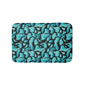 Blauw leder herstellend patroon badmat (Voorkant)