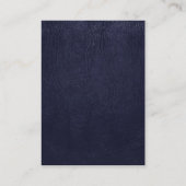 Blauw leder, lederen textuur, lederen achtergrond visitekaartje (Achterkant)