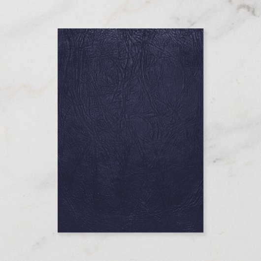 Blauw leder, lederen textuur, lederen achtergrond visitekaartje (Achterkant)