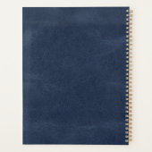 Blauw leder met gouden Lijst Planner (Achterkant)