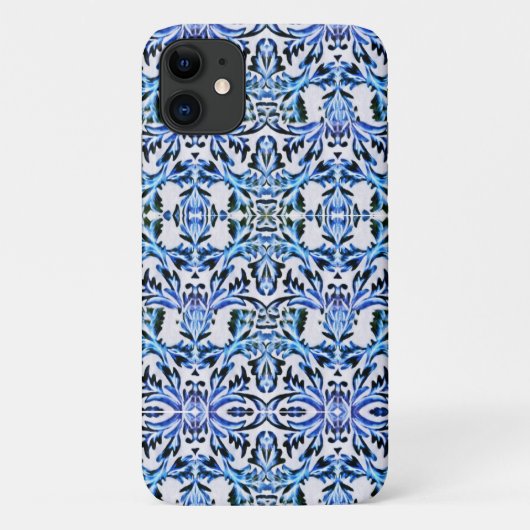 Blauw leder met schuifwiel Case-Mate iPhone case (Achterkant)