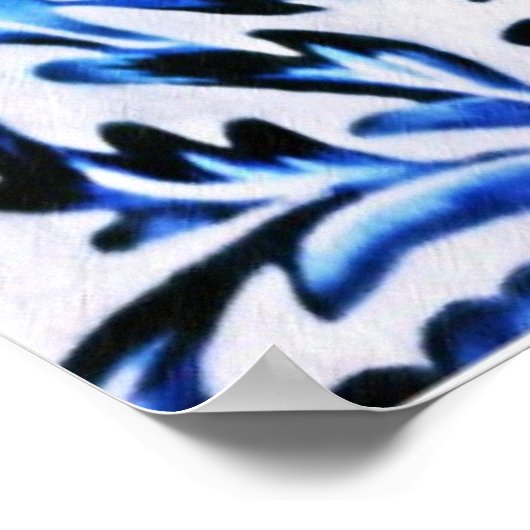 Blauw leder met schuifwiel poster (Hoek)