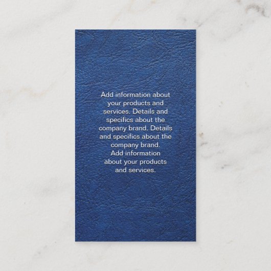 Blauw leder | Monogram Visitekaartje (Achterkant)