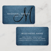 Blauw leder van de luchtmacht van Monogram Kijk Visitekaartje (Voorkant / Achterkant)