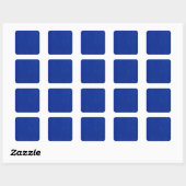 Blauw leder vierkante sticker (Vel)