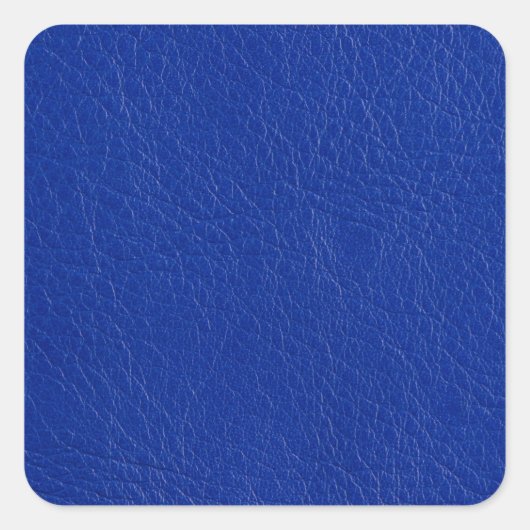 Blauw leder vierkante sticker (Voorkant)