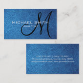 Blauw leder visitekaartje (Voorkant / Achterkant)