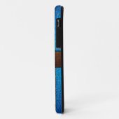 blauw leder ziet er bruin label uit Case-Mate iPhone case (Achterkant/links)