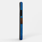 blauw leder ziet er bruin label uit Case-Mate iPhone case (Achterkant/rechts)
