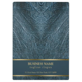 Blauw lederen gouden accenten klembord (Achterkant)