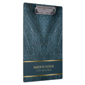 Blauw lederen gouden accenten klembord (Rechts)