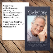 Blauw Lederen Kruis Foto Memorial Gebed Kaart